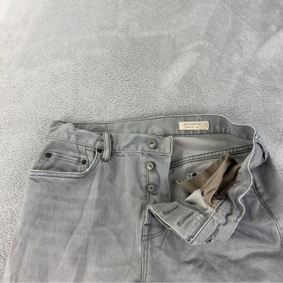 All Saints Cigarette Men's Jeans 32x30 Light Grey Denim - Picture 4 of 11